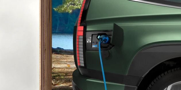 Hyundai IONIQ 9 Exterior Side Charging Cable Closeup 1383